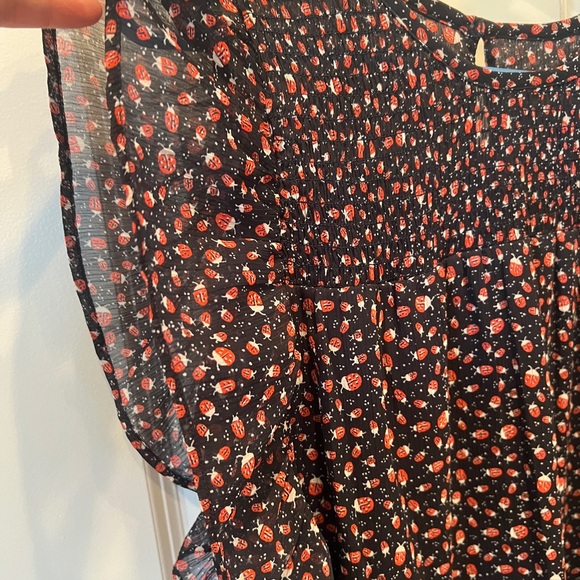 LOFT Black and Pink Floral Blouse - Picture 3 of 9